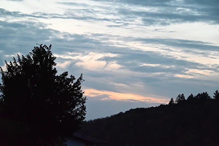 Narrow sunset glow