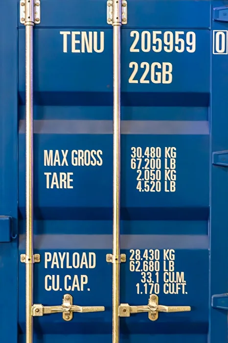 Blau ist der Container Die Zahl weist Dir den Weg