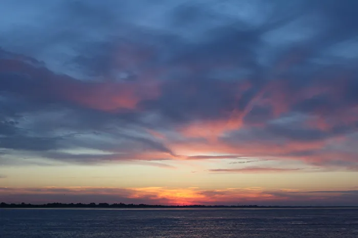 Sunset at the Weser estuary