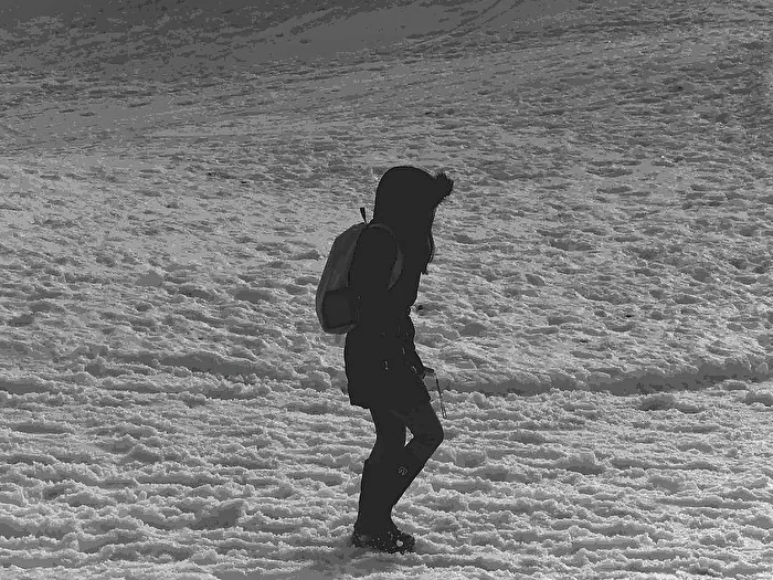Hiking in the snow
