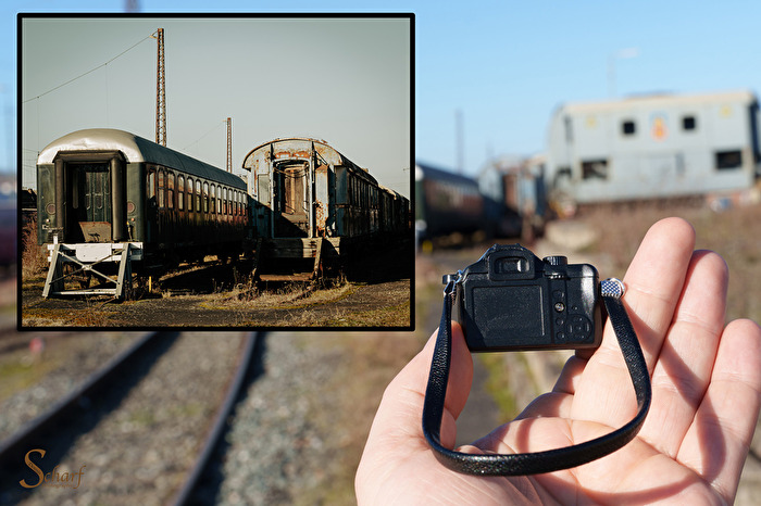Blick in das Abstellgleis. Eisenbahn