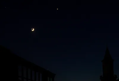Sichelmond und Venus
