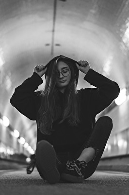 Portrait im alten Elbtunnel