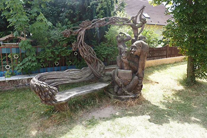 Decorated bench