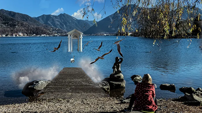 Von Bad Wiessee Blick zum Wallberg in Rottach-Egern