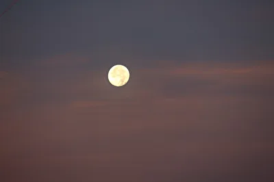 Blick zum Mond im Morgenlicht