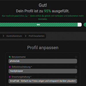 Progression du profil visualisée