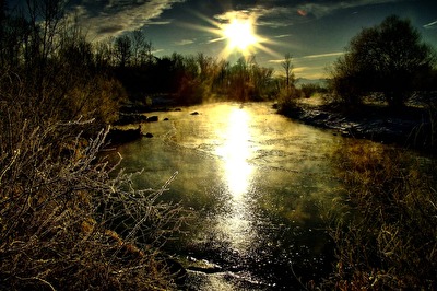 Wintermorgen an der Mangfall