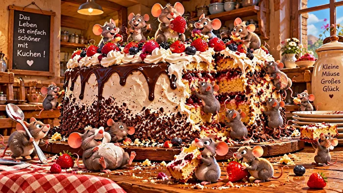 The Mice and the Cake - the Big Celebration - AI