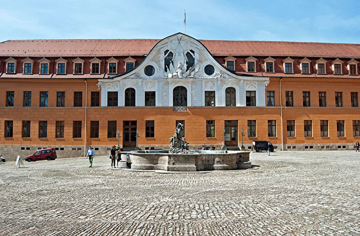 Courtyard with fountain...