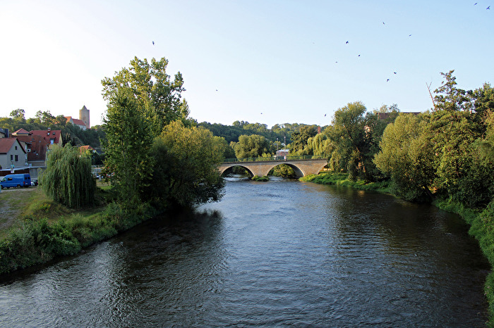 Die Saale in Camburg, Thüringen