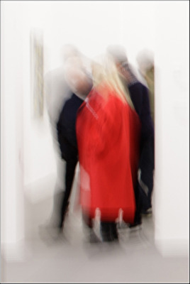 Visitors at an exhibition