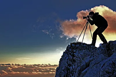 Fotograf auf dem Dachsteingipfel