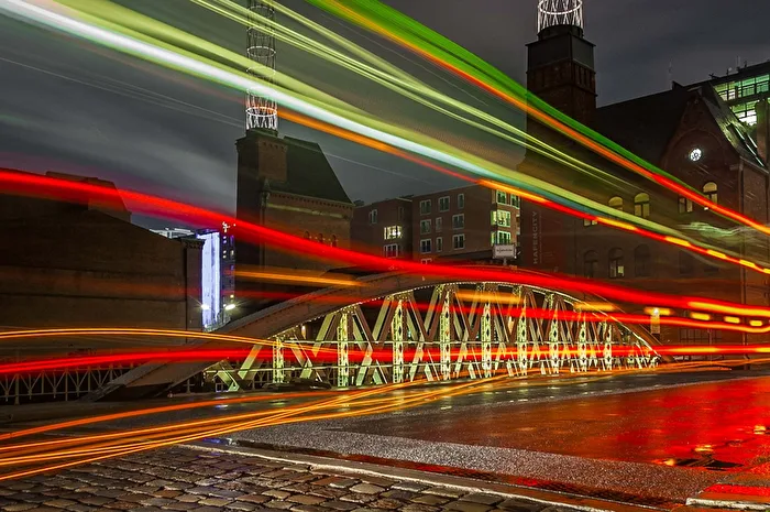 Hamburg - at night in the Speicherstadt