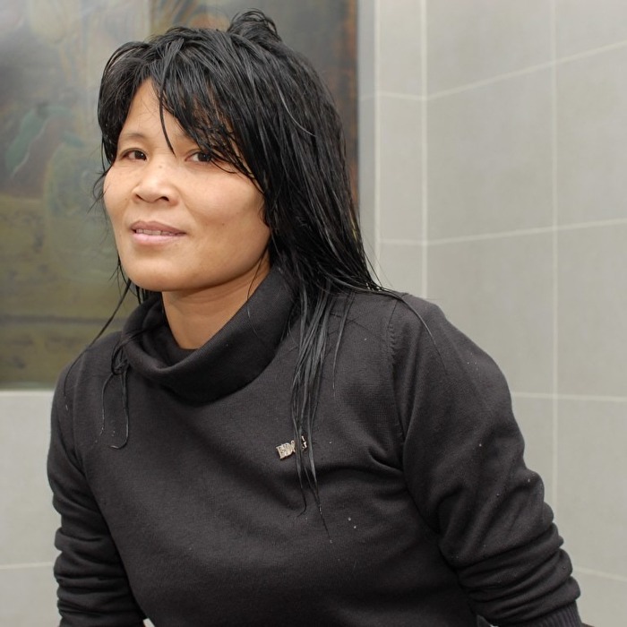 JianLan mit nasse Haare