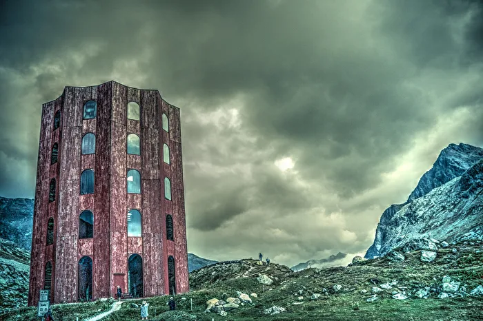 Scène éphémère en haute montagne