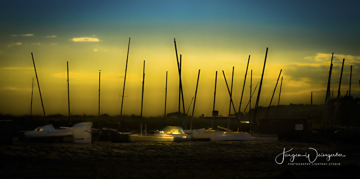 Der Hafen von Lippe im Abendlicht