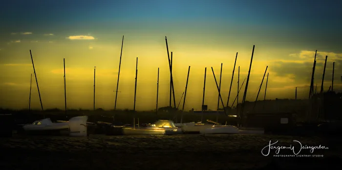 Der Hafen von Lippe im Abendlicht