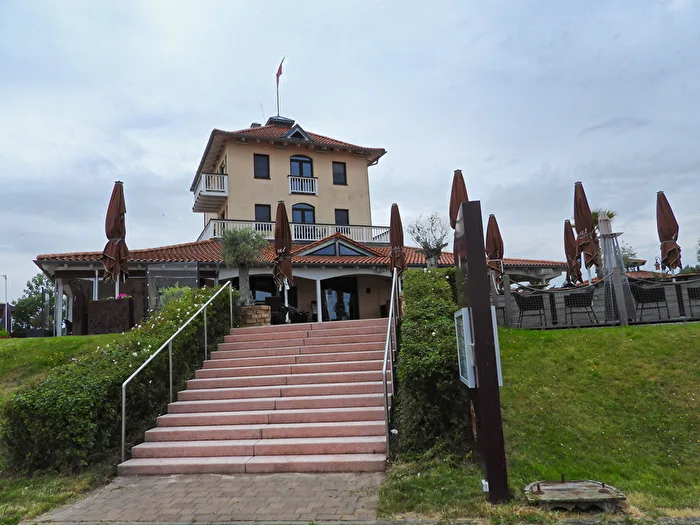 Die Treppe zum Restaurant