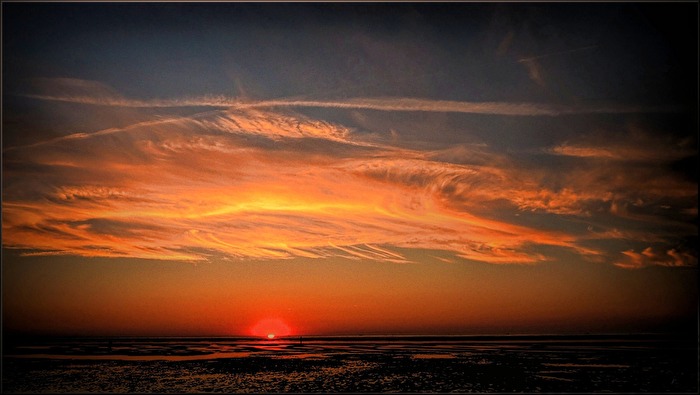 es wird Nacht im Wattenmeer