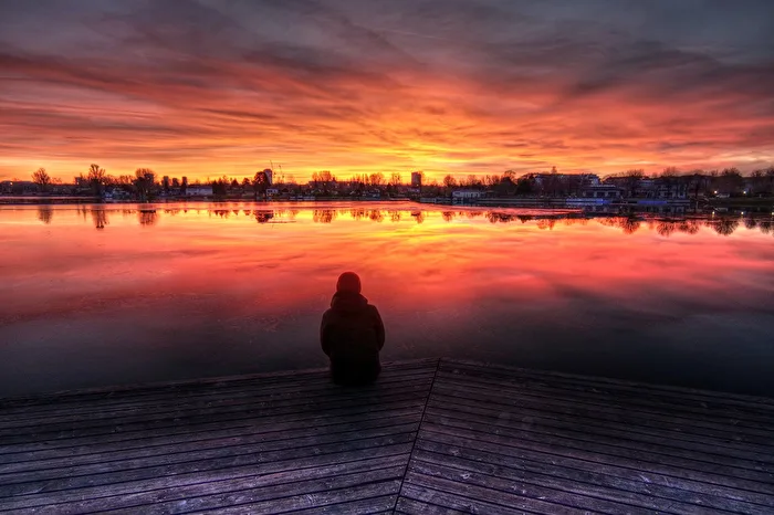 The sky glows
