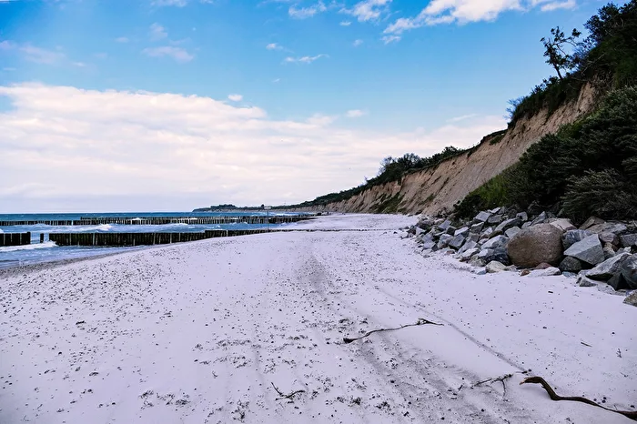 Beach at the cliff coast