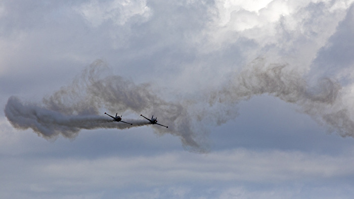 Motokunstflieger in Aktion
