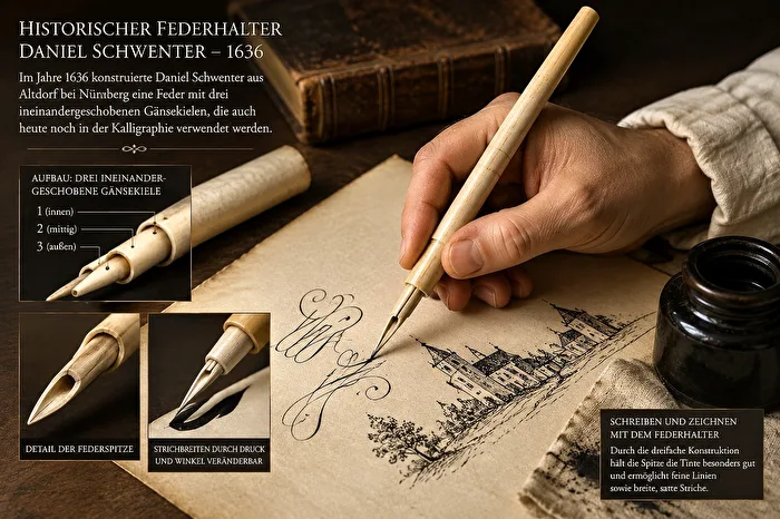 Historical Quill Holder in Use - AI
