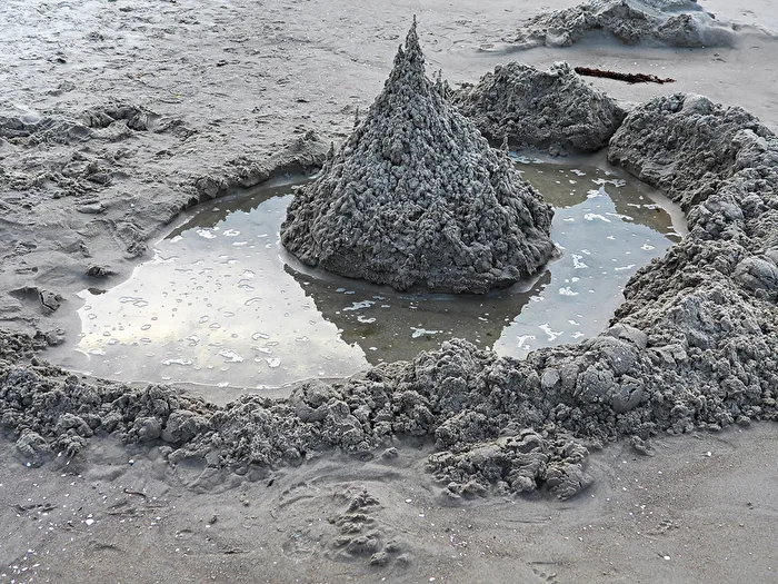 a small sandcastle