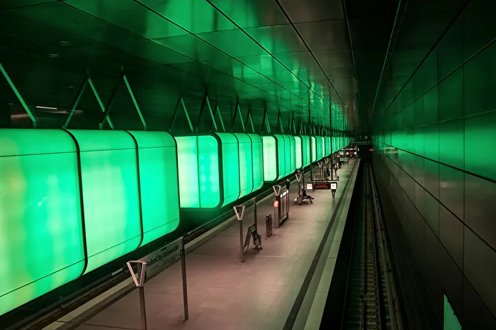 Éclairage du quai vert