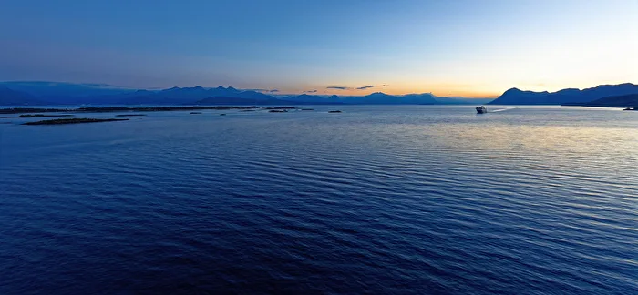 Very late sunset near Molde in Norway