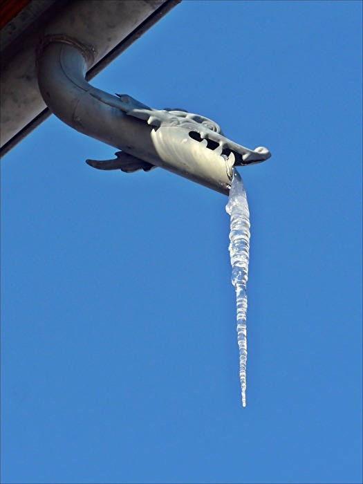 Wasserspeier mit Eiszapfen