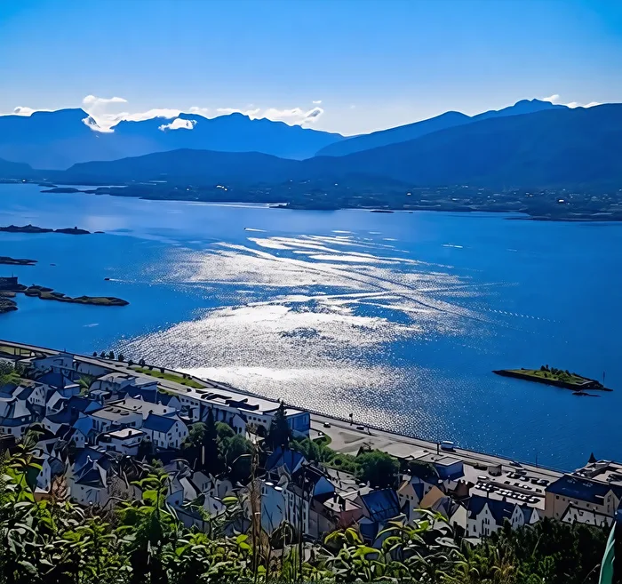 View from the mountain Aksla (Fjellstua) in Ålesund, Norway