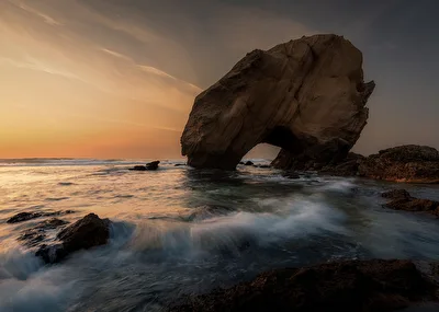 Sunset am Strand von Santa Cruz
