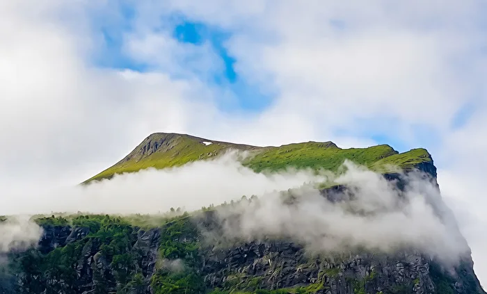 green mountain peaks of the Lofoten, Norway