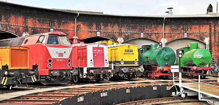 View of the roundhouse for diesel and saturated steam locomotives