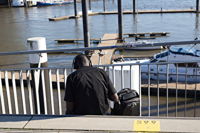 sunny day in Hamburg city