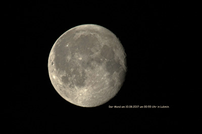 Der Mond am 10.08.2017 um 00:55 Uhr