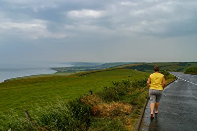 she is walking in Irland