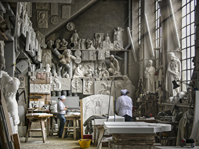 Eine Mamormanufaktur in Laas