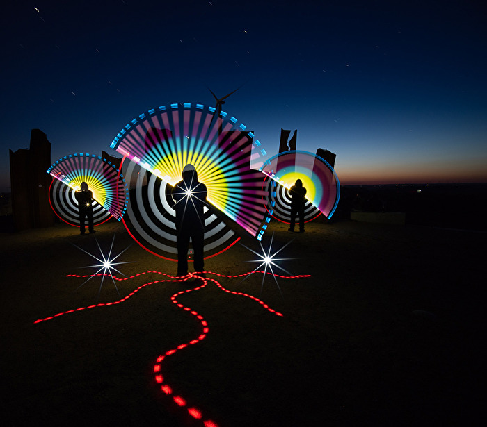 Auf dem Metalhenge in Bremen, die 3 von der Lichtquelle