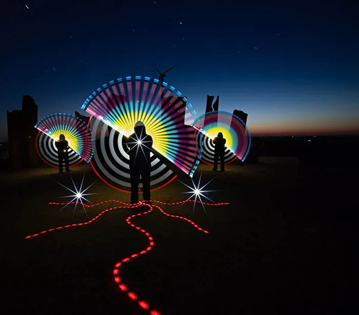 Auf dem Metalhenge in Bremen, die 3 von der Lichtquelle