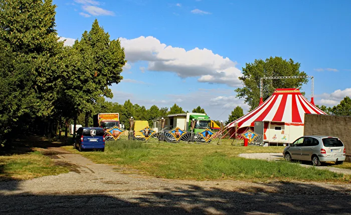 In der Stadt hat ein Circus Halt gemacht.