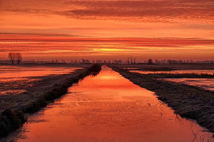 Kurz vor Sonnenaufgang bei -1 Grad C