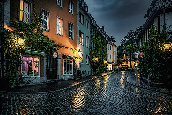 Old Town Hannover in the rain