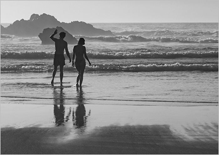 Na praia