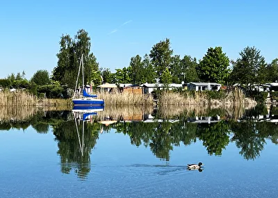 Ufer Zeltplatz gespiegelt
