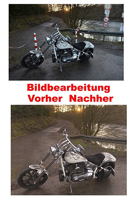 Mororad Harley  Sonnenuntergang
